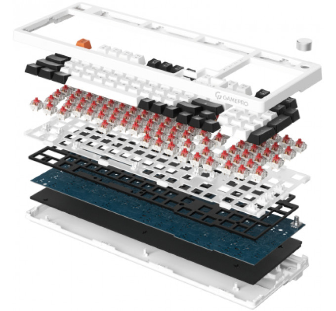 Клавіатура GamePro MK170W Hot-Swap Red Swich RGB USB UA White (MK170W)