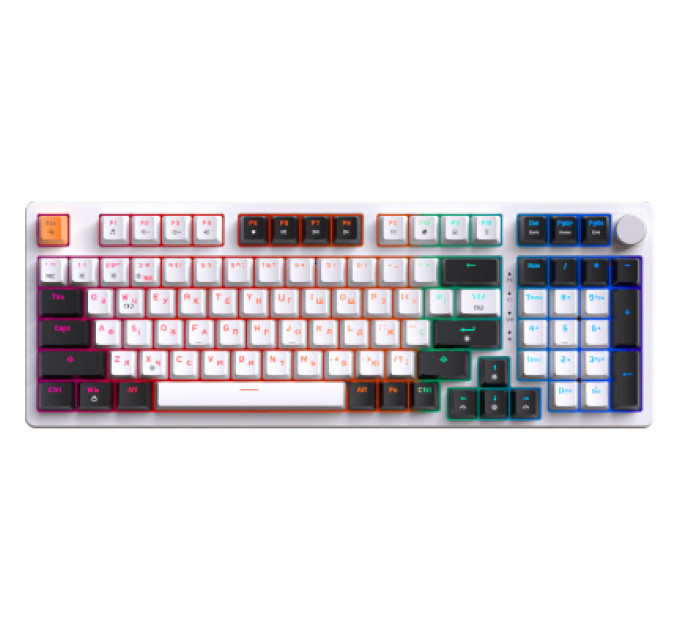 Клавіатура GamePro MK170W Hot-Swap Red Swich RGB USB UA White (MK170W)