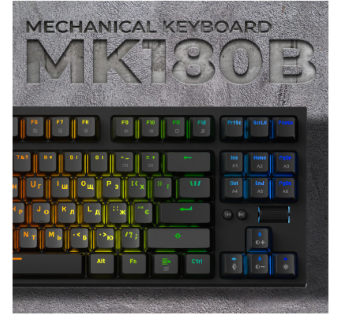 Клавіатура GamePro MK180B Hot-Swap Red Swich RGB USB UA Black (MK180B)