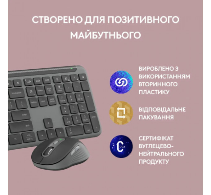 Комплект Logitech MK950 Bluetooth/Wireles UA Graphite (920-012490)