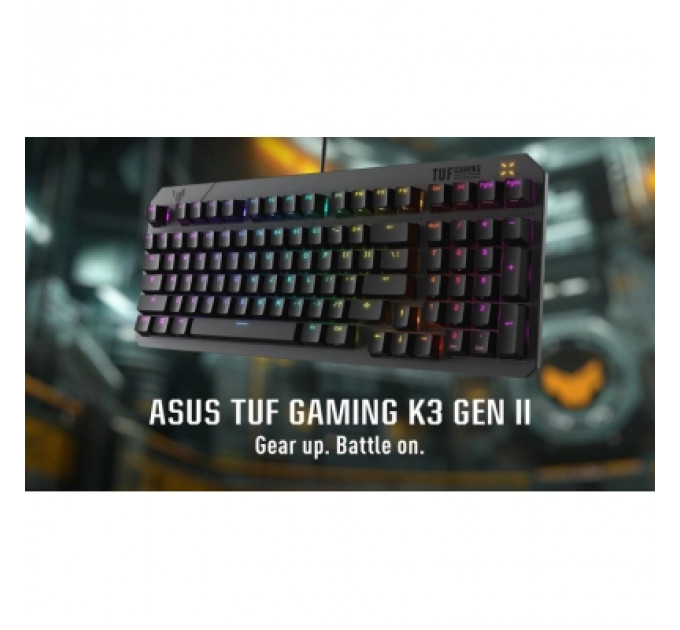 Клавіатура ASUS TUF Gaming K3 Gen II Opti-Mech RGB Red Switches USB UA Black (90MP0390-BKMA00)