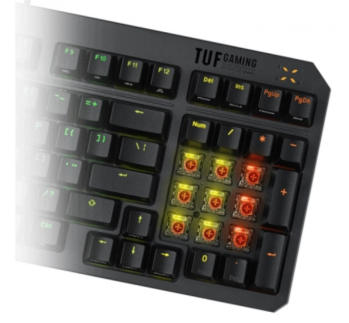 Клавіатура ASUS TUF Gaming K3 Gen II Opti-Mech RGB Red Switches USB UA Black (90MP0390-BKMA00)