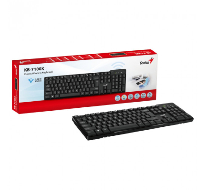 Клавіатура Genius KB-7100X Wireless UA Black (31320001406)