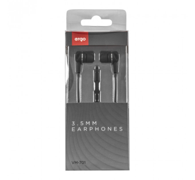 Навушники Ergo VM-701 3.5 мм Earphones Black (VM-701K)