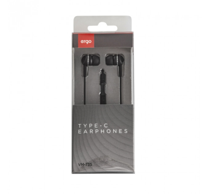 Навушники Ergo VM-735 Type-C Earphones Black (VM-735K)