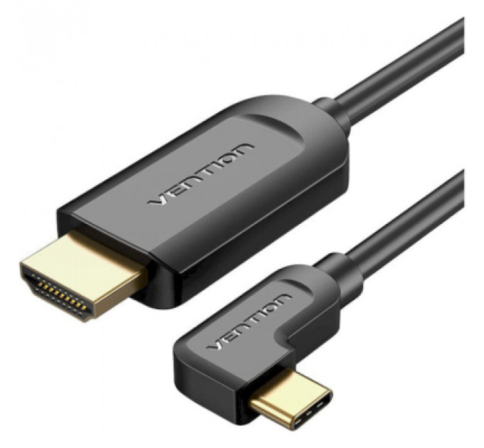 Кабель мультимедійний USB-C 3.1 to HDMI 1.5m 90° 4K 60 Гц PVC Black Vention (CGVBG)