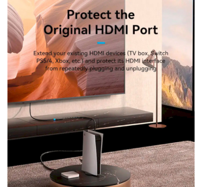 Кабель мультимедійний HDMI M to HDMI F 5.0m V2.0 4K 60Hz PVC Vention (AHCBJ)