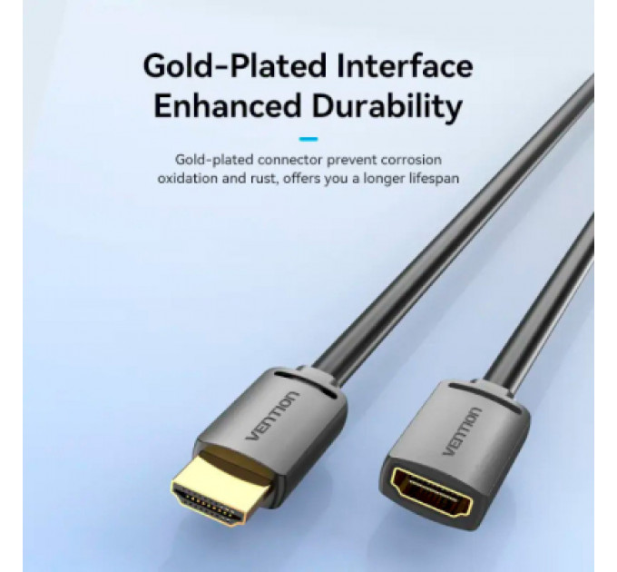 Кабель мультимедійний HDMI M to HDMI F 5.0m V2.0 4K 60Hz PVC Vention (AHCBJ)