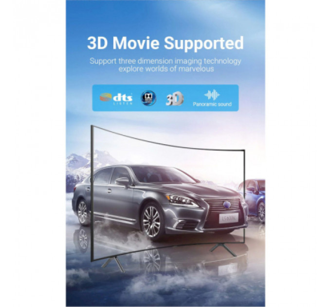 Кабель мультимедійний HDMI to HDMI 1.5m V2.1 8K 60Hz Silver Metal Type Vention (ALCIG)