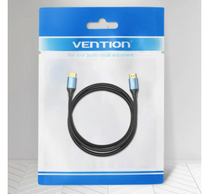 Кабель мультимедійний HDMI to HDMI 2.0m V2.0 4K 60Hz Aluminum Alloy Blue Vention (ALHSH)