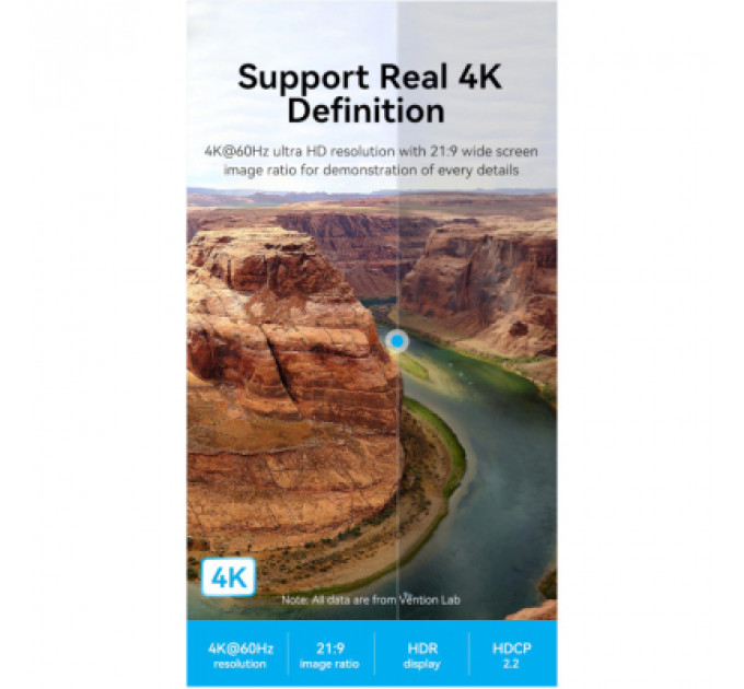 Кабель мультимедійний HDMI to HDMI 2.0m V2.0 4K 60Hz Aluminum Alloy Blue Vention (ALHSH)
