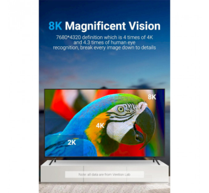 Кабель мультимедійний HDMI to HDMI 2.0m V2.1 8K 60Hz Silver Metal Type Vention (ALCIH)