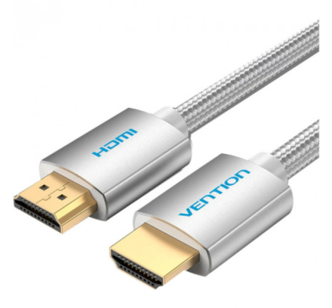 Кабель мультимедійний HDMI to HDMI 3.0m V2.0 4K 60Hz Silver Metal Type Vention (AABII)
