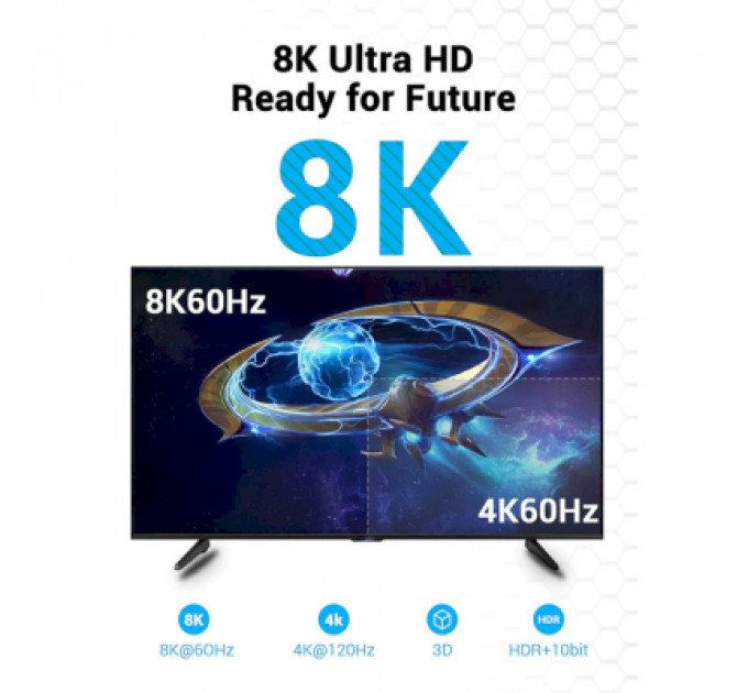 Кабель мультимедійний HDMI to HDMI 3.0m V2.1 8K 60Hz PVC Vention (AANBI)