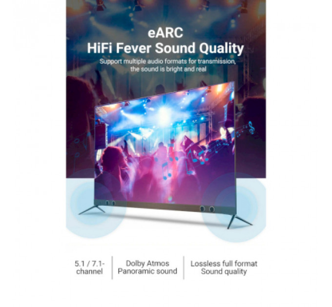 Кабель мультимедійний HDMI to HDMI 15.0m V2.1 Optical 8K 60Hz 48Gbps Dolby 7.1 TPE Black Metal Type Vention (AAZBN)