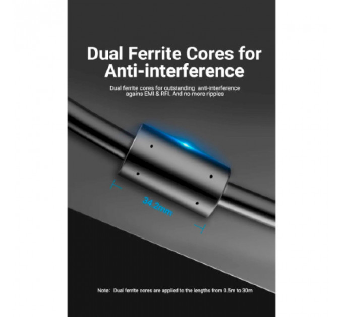 Кабель мультимедійний VGA 15M-15M 1.5m ferrite Vention (DAEBG)