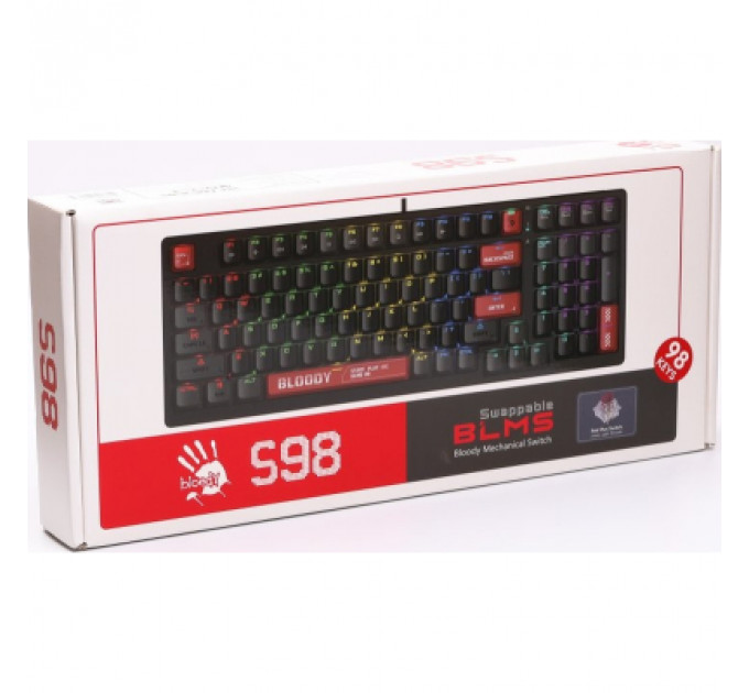 Клавіатура A4Tech Bloody S98 RGB BLMS Red USB Bloody Red (4711421991674)