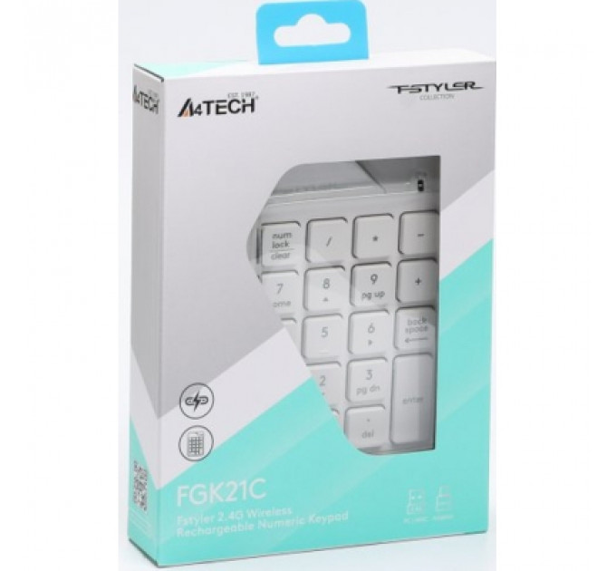 Клавіатура A4Tech FGK21C Wireless White (4711421994057)