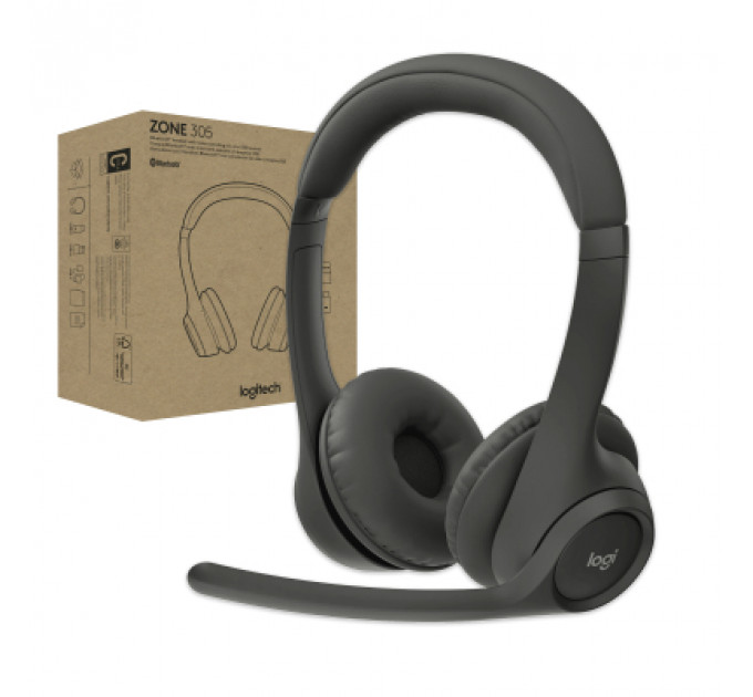 Навушники Logitech Zone 305 for Business Wireless/Bluetooth UC Black (981-001453)
