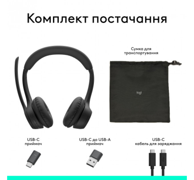 Навушники Logitech Zone 305 for Business Wireless/Bluetooth UC Black (981-001453)