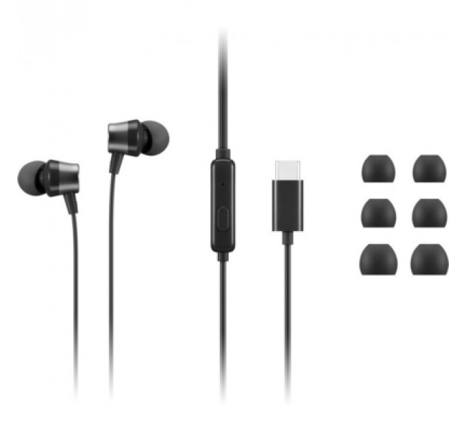 Навушники Lenovo USB-C Wired In-Ear Headphone Black (4XD1J77351)