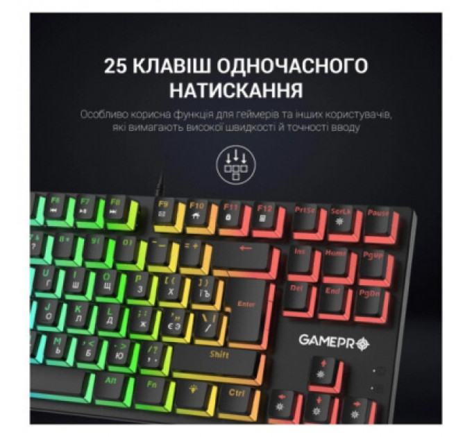 Клавіатура GamePro MK80B RGB Blue Switch USB Black (MK80B)