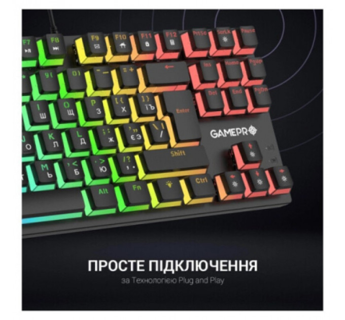 Клавіатура GamePro MK80B RGB Blue Switch USB Black (MK80B)