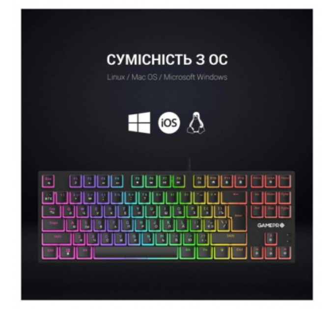 Клавіатура GamePro MK80B RGB Blue Switch USB Black (MK80B)