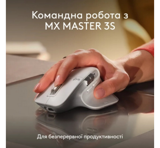 Клавіатура Logitech MX Keys S для MAC Bluetooth/Wireless UA Pale Grey (920-011638)