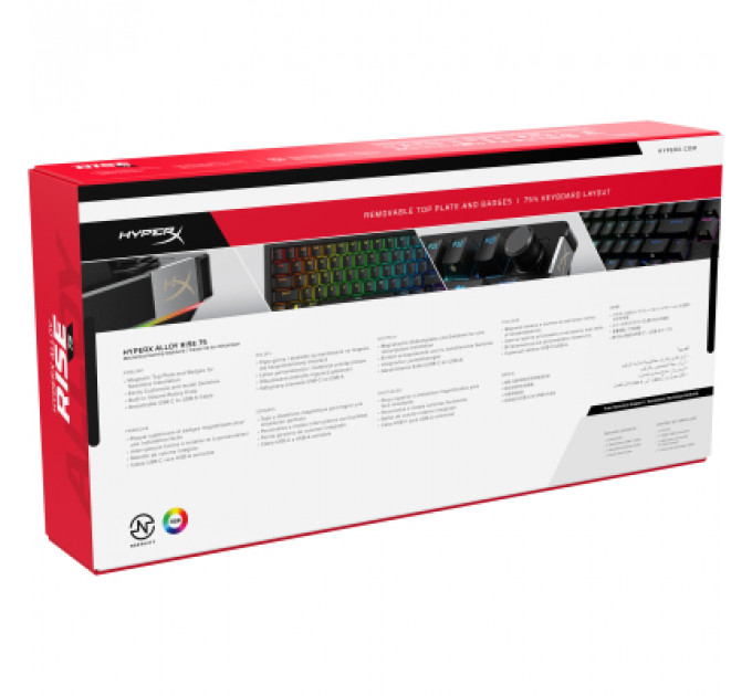 Клавіатура HyperX Alloy Rise 75 PBT HX Red USB UA Black (7G7A4AA)