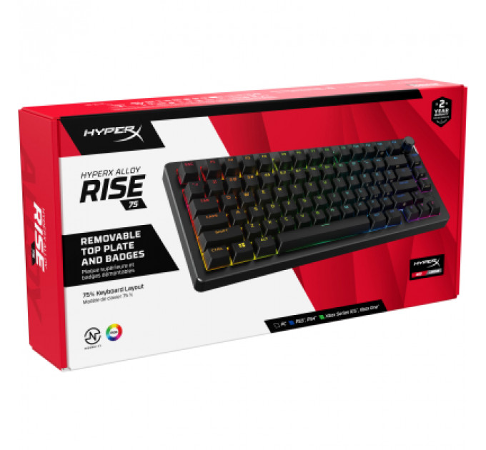 Клавіатура HyperX Alloy Rise 75 PBT HX Red USB UA Black (7G7A4AA)