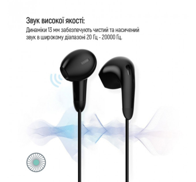 Навушники ColorWay 3.5 mm Wired Earphone Sound Wave Black (CW-WD04BK)