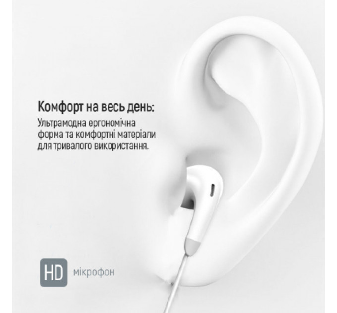 Навушники ColorWay 3.5 mm Wired Earphone Sound Wave White (CW-WD04WT)