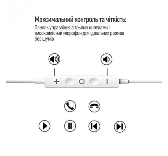 Навушники ColorWay 3.5 mm Wired Earphone Sound Wave White (CW-WD04WT)