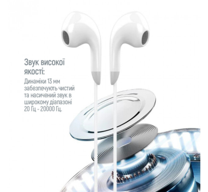 Навушники ColorWay 3.5 mm Wired Earphone Sound Wave White (CW-WD04WT)