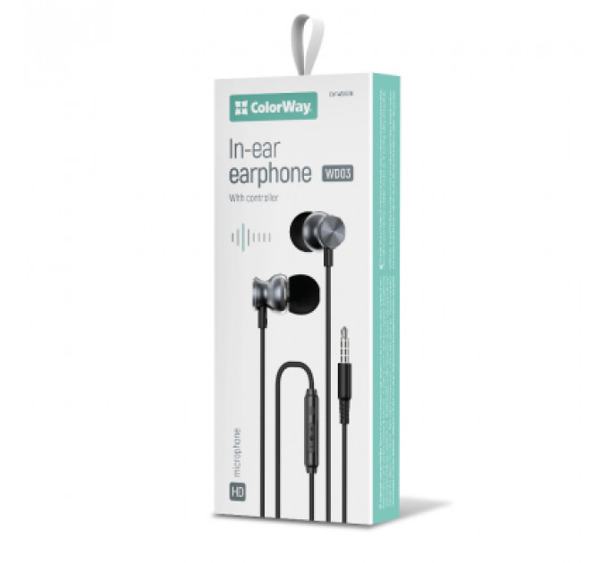 Навушники ColorWay 3.5 mm Wired Earphone UrbanBeat Black (CW-WD03BK)