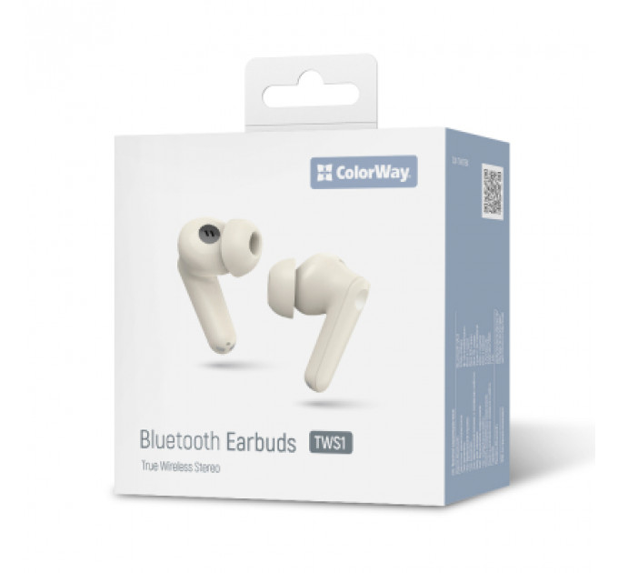 Навушники ColorWay Slim TWS-1 Earbuds Long Life Beige (CW-TWS1BE)