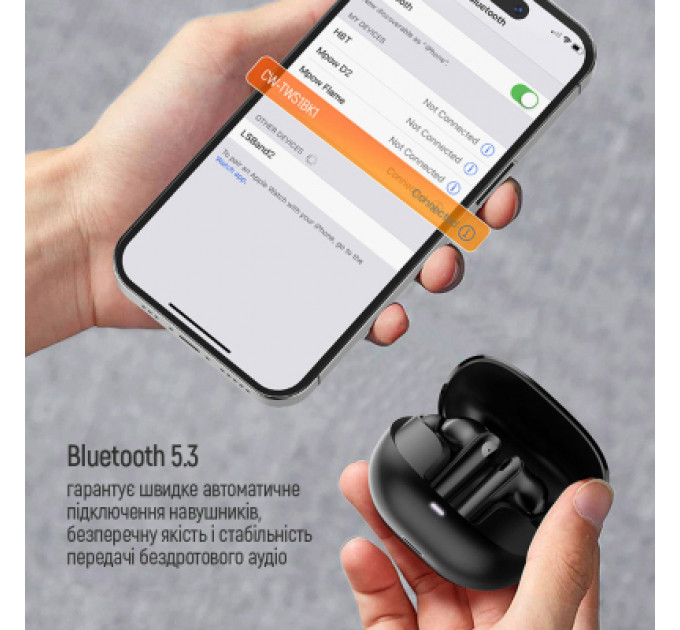 Навушники ColorWay Slim TWS-1 Earbuds Long Life Black (CW-TWS1BK1)