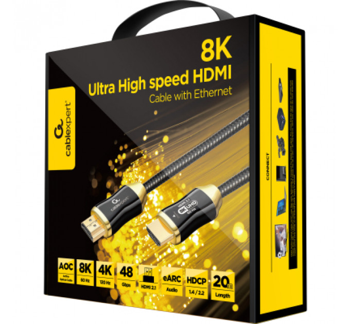 Кабель мультимедійний HDMI to HDMI 20.0m V.2.1, 8K 60Hz/4K 144Hz Optical Cablexpert (CCBP-HDMI8K-AOC-20M-EU)
