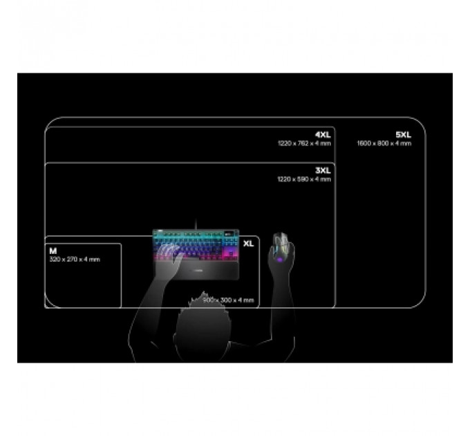 Килимок для мишки SteelSeries QcK Prism Cloth 5XL Etail RGB Black (63524)