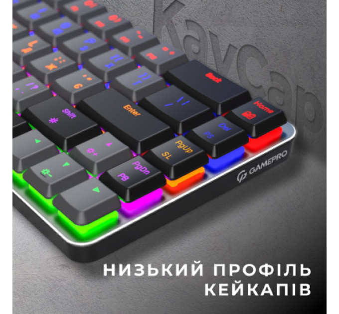 Клавіатура GamePro MK122R Red Swich Low Profile Wireless Dark Gray (MK122R)
