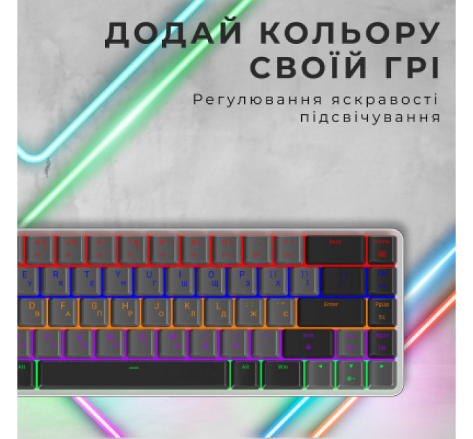 Клавіатура GamePro MK122R Red Swich Low Profile Wireless Dark Gray (MK122R)