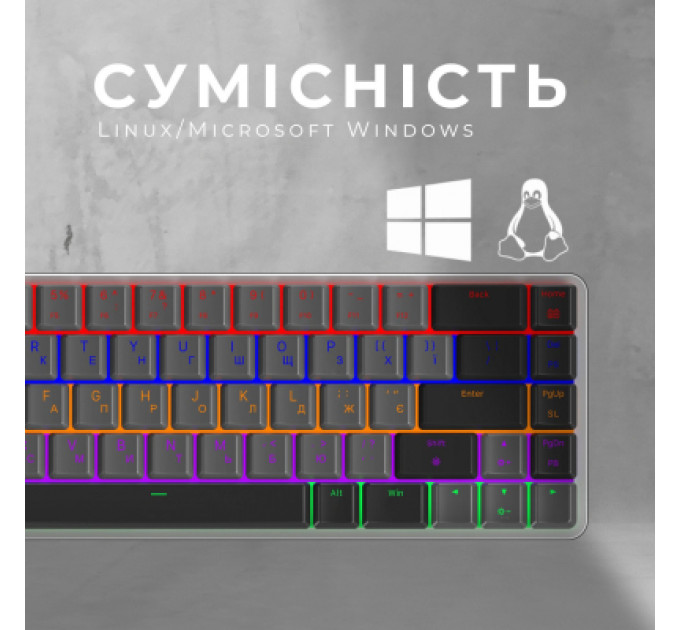 Клавіатура GamePro MK122R Red Swich Low Profile Wireless Dark Gray (MK122R)