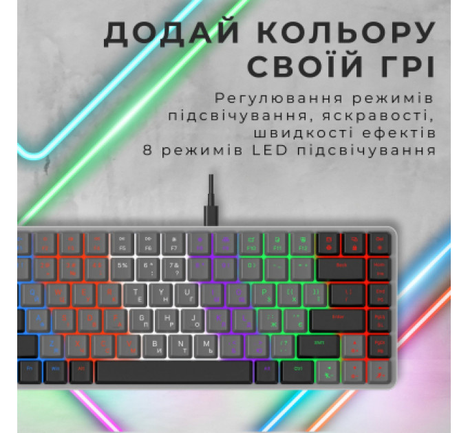 Клавіатура GamePro MK140R Red Swich Low Profile USB Dark Gray (MK140R)