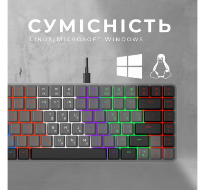 Клавіатура GamePro MK140R Red Swich Low Profile USB Dark Gray (MK140R)