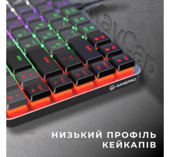 Клавіатура GamePro MK140R Red Swich Low Profile USB Dark Gray (MK140R)