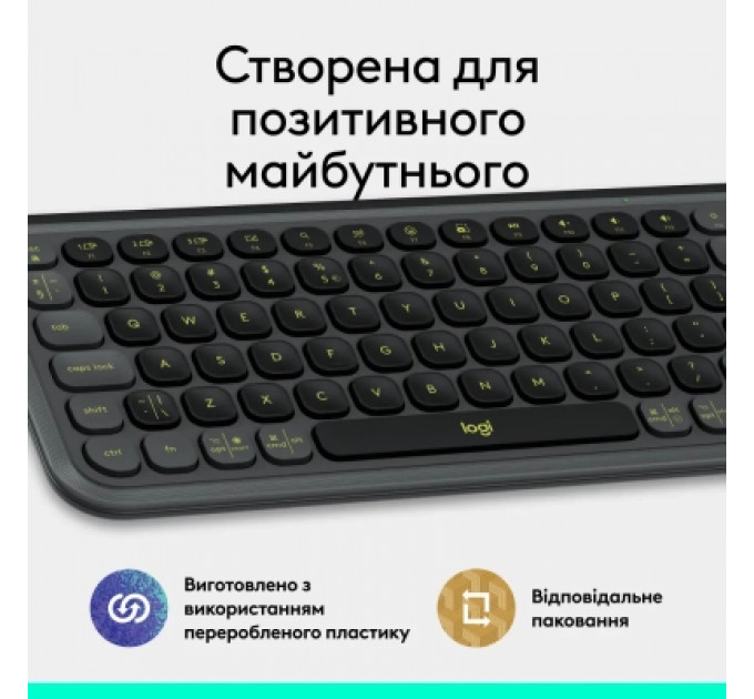 Клавіатура Logitech POP Icon Keys Bluetooth UA Graphite (920-013157)