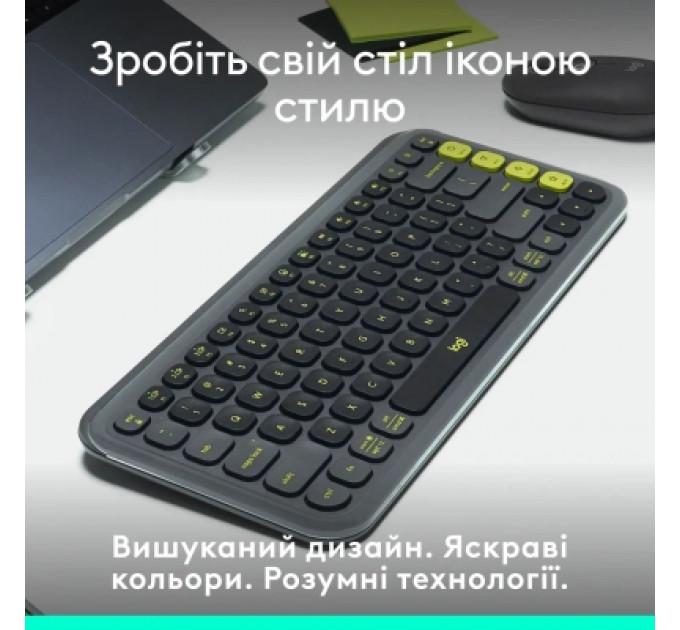 Клавіатура Logitech POP Icon Keys Bluetooth UA Graphite (920-013157)