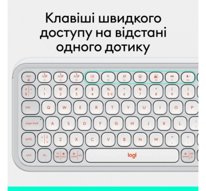 Клавіатура Logitech POP Icon Keys Bluetooth UA Off-White (920-013072)