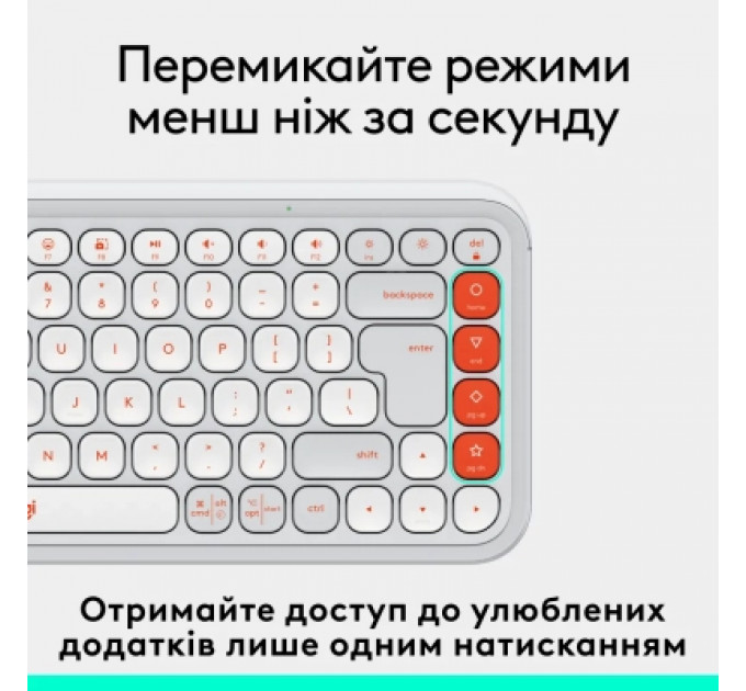 Клавіатура Logitech POP Icon Keys Bluetooth UA Off-White (920-013072)